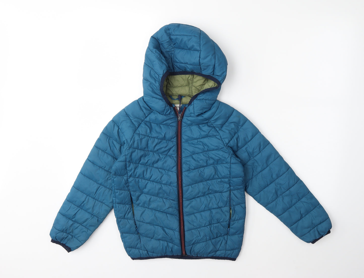 Marks and Spencer Boys Blue   Puffer Jacket Coat Size 7-8 Years