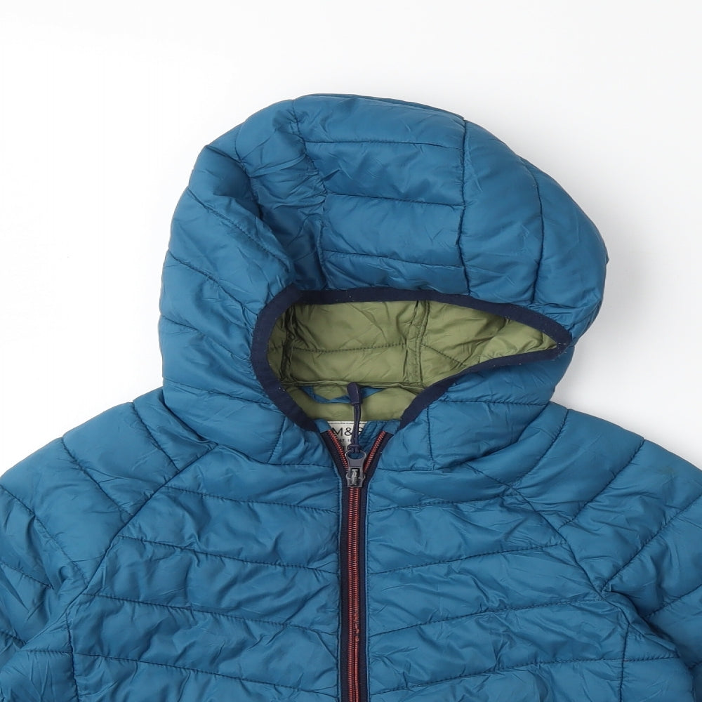 Marks and Spencer Boys Blue   Puffer Jacket Coat Size 7-8 Years