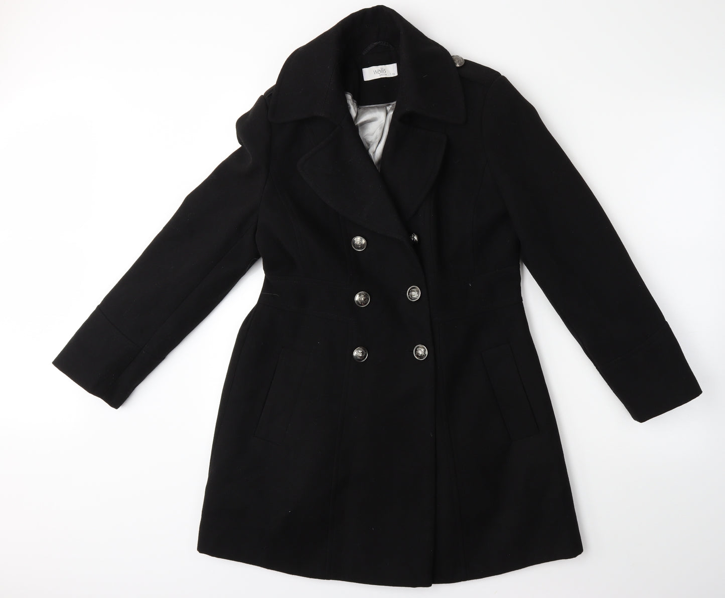 Wallis Womens Black   Overcoat Coat Size 12