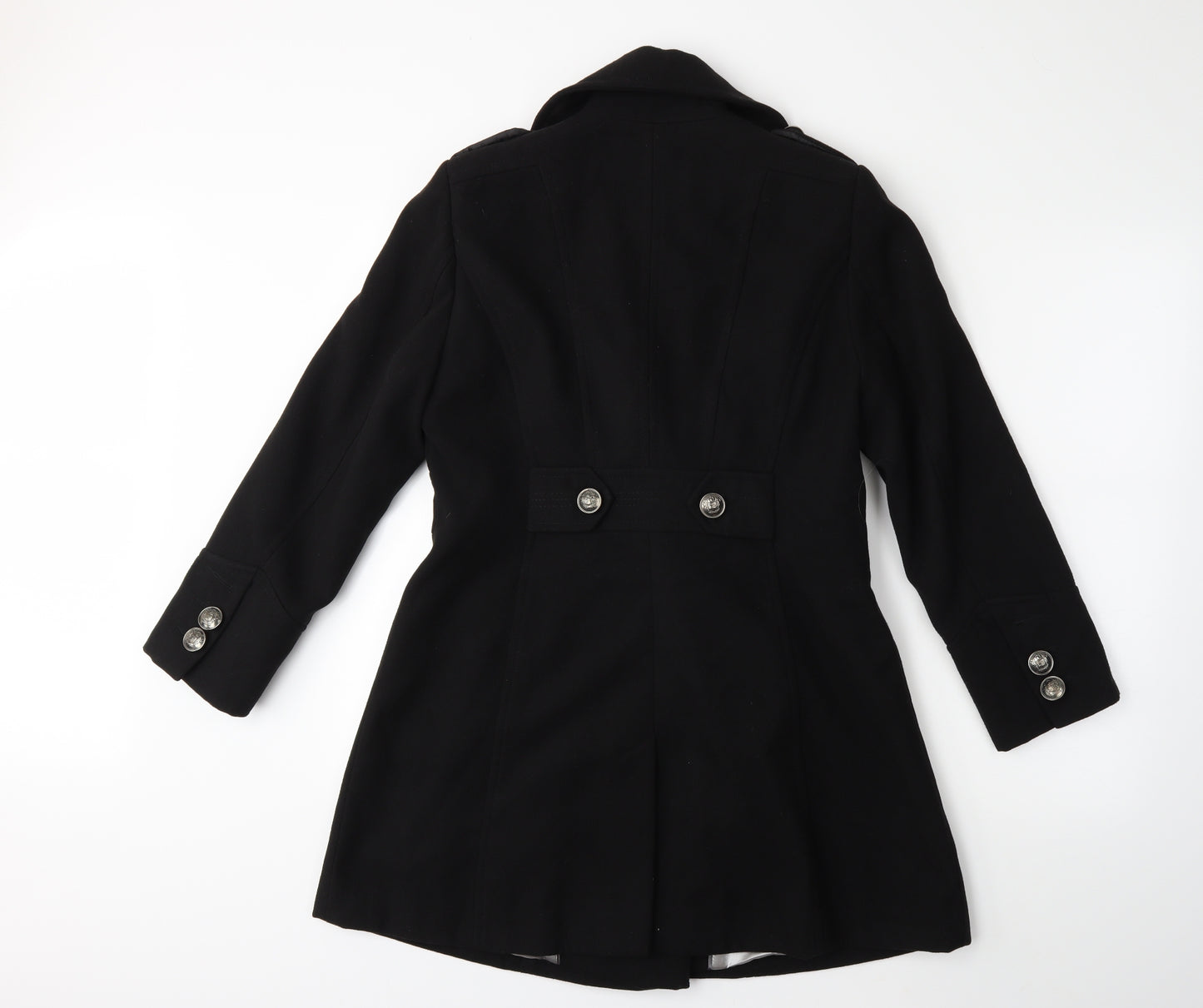 Wallis Womens Black   Overcoat Coat Size 12