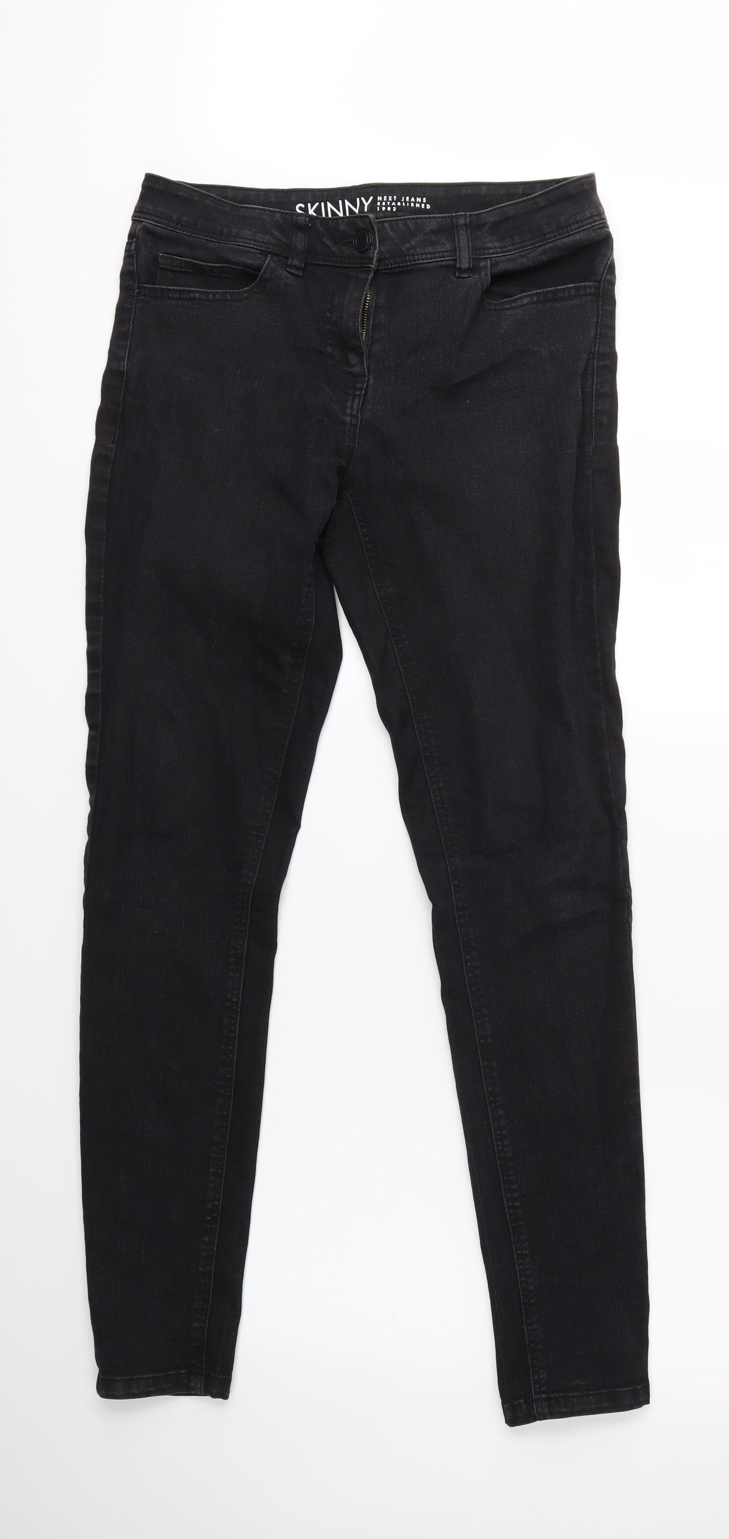 NEXT Womens Black  Denim Skinny Jeans Size 14 L30 in