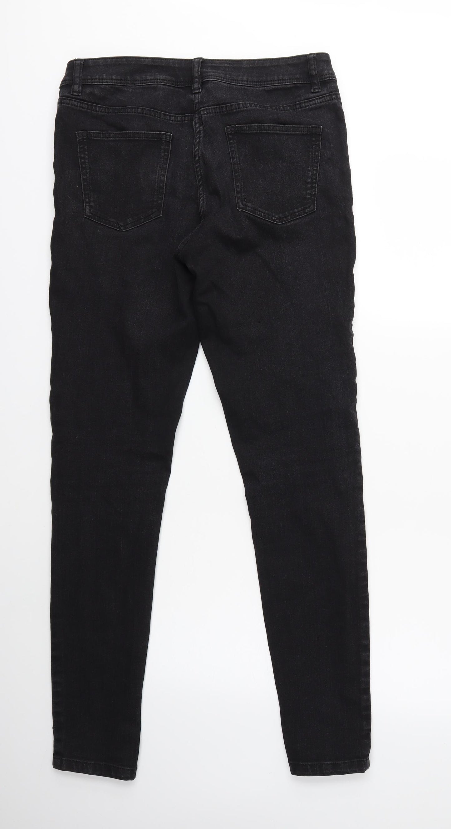 NEXT Womens Black  Denim Skinny Jeans Size 14 L30 in