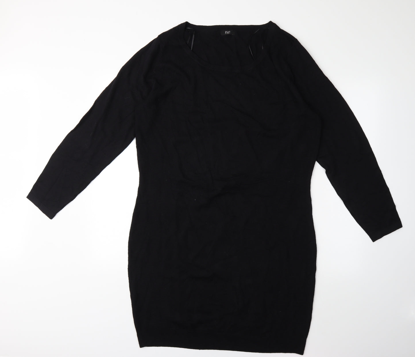 F&F Womens Black  Knit Jumper Dress  Size 20