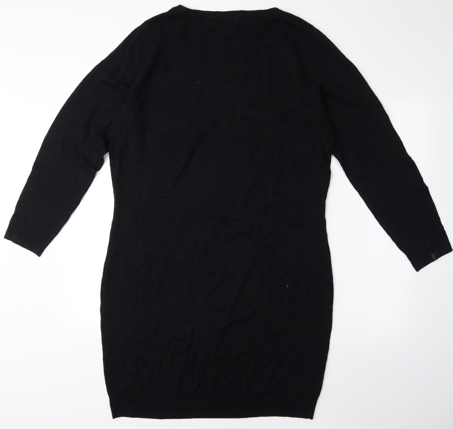 F&F Womens Black  Knit Jumper Dress  Size 20