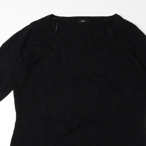 F&F Womens Black  Knit Jumper Dress  Size 20