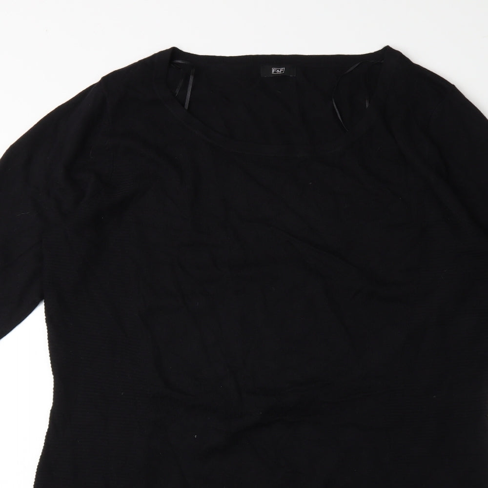 F&F Womens Black  Knit Jumper Dress  Size 20