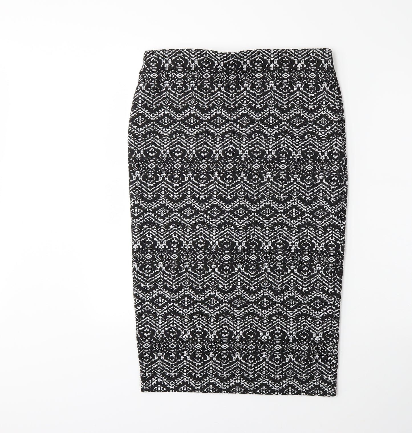 F&F Womens Black Striped  Straight & Pencil Skirt Size 14