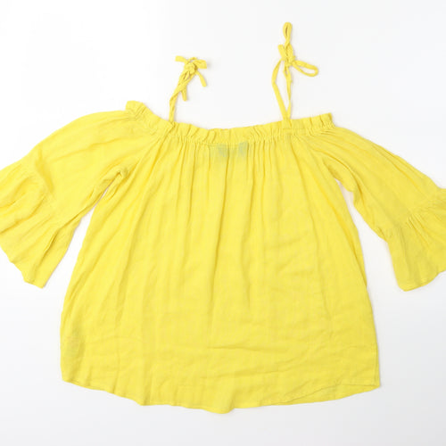 Dorothy Perkins Womens Yellow   Basic Blouse Size 8