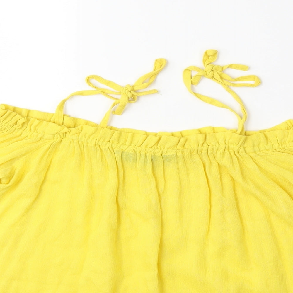 Dorothy Perkins Womens Yellow   Basic Blouse Size 8