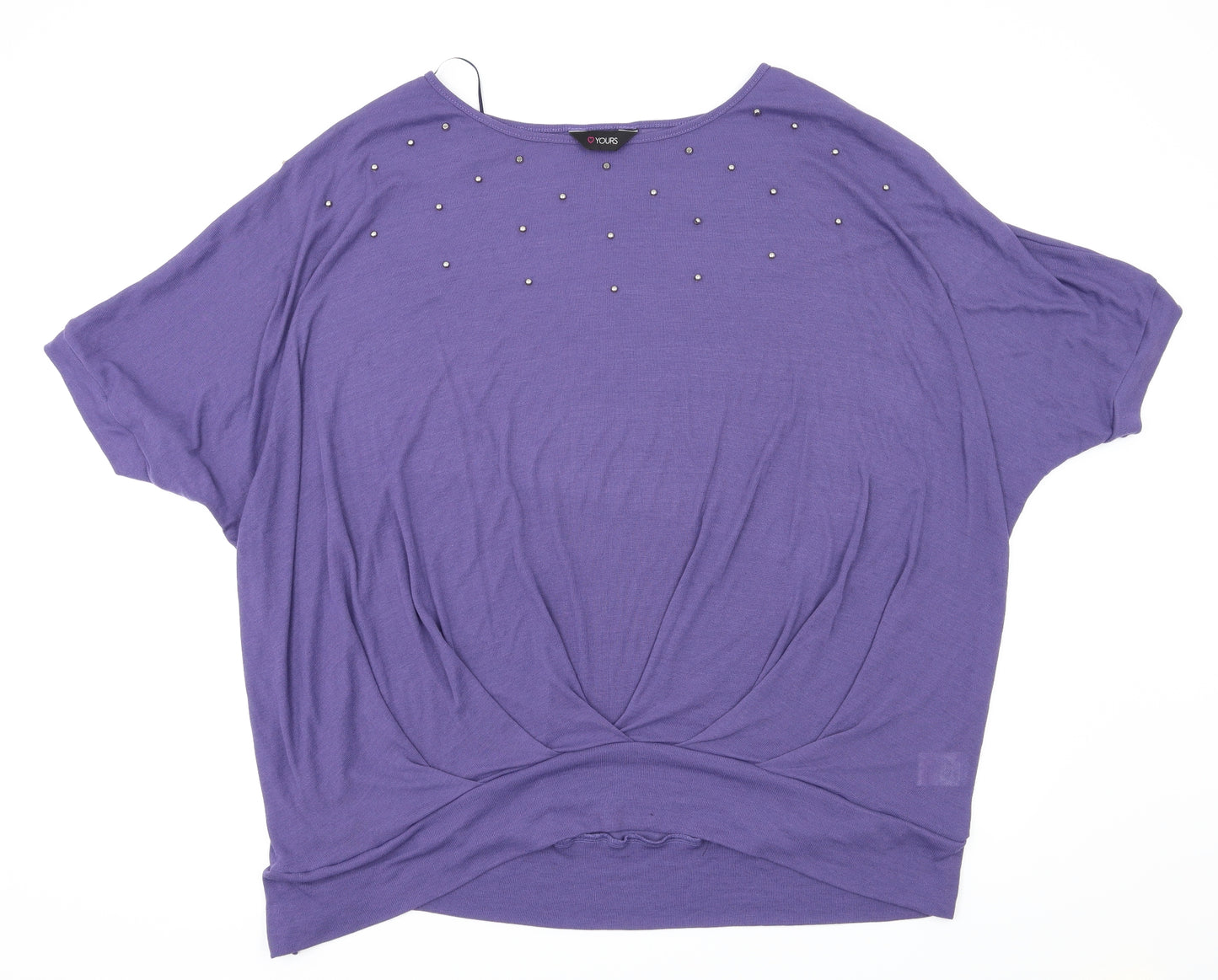 Yours Womens Purple   Basic T-Shirt Size 26