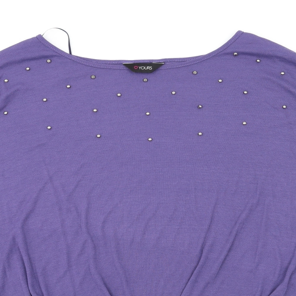 Yours Womens Purple   Basic T-Shirt Size 26