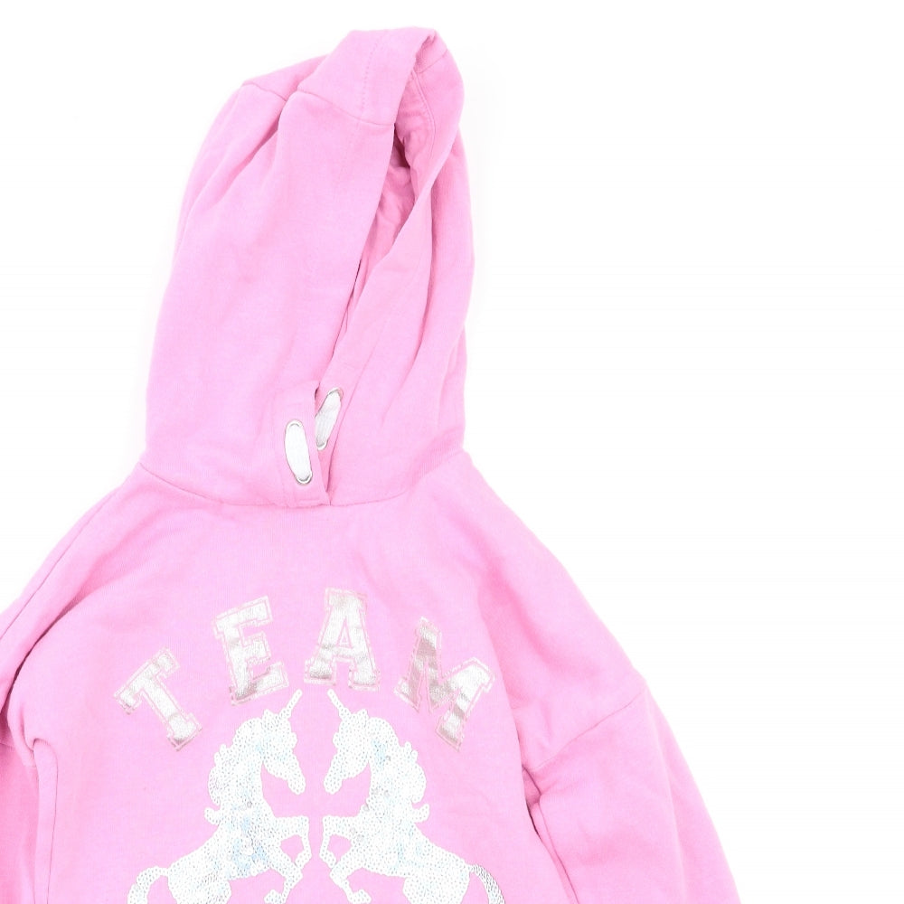 F&F Girls Pink Animal Print  Pullover Hoodie Size 9-10 Years