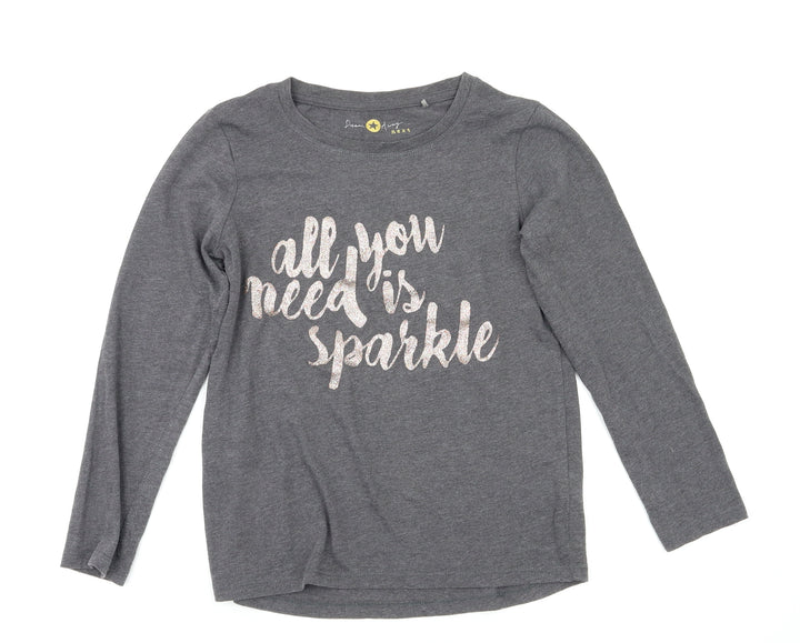 Next Girls Grey Pullover T-Shirt Size 9 Years