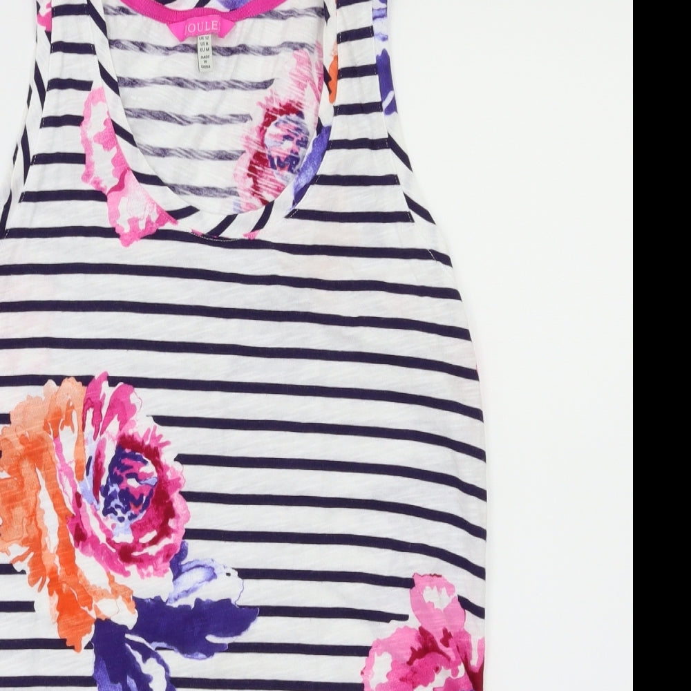 Joules Womens Pink Floral  Basic T-Shirt Size 12