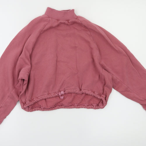 Next  Girls Pink Houndstooth  Pullover Jumper Size 9 Years