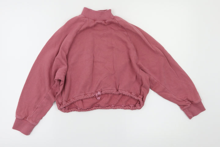 Next Girls Pink Houndstooth Pullover Jumper Size 9 Years