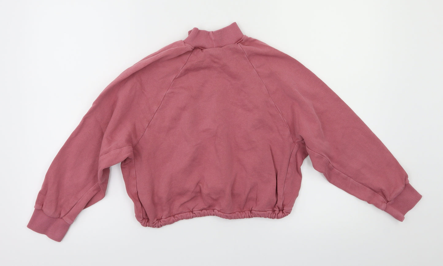 Next  Girls Pink Houndstooth  Pullover Jumper Size 9 Years