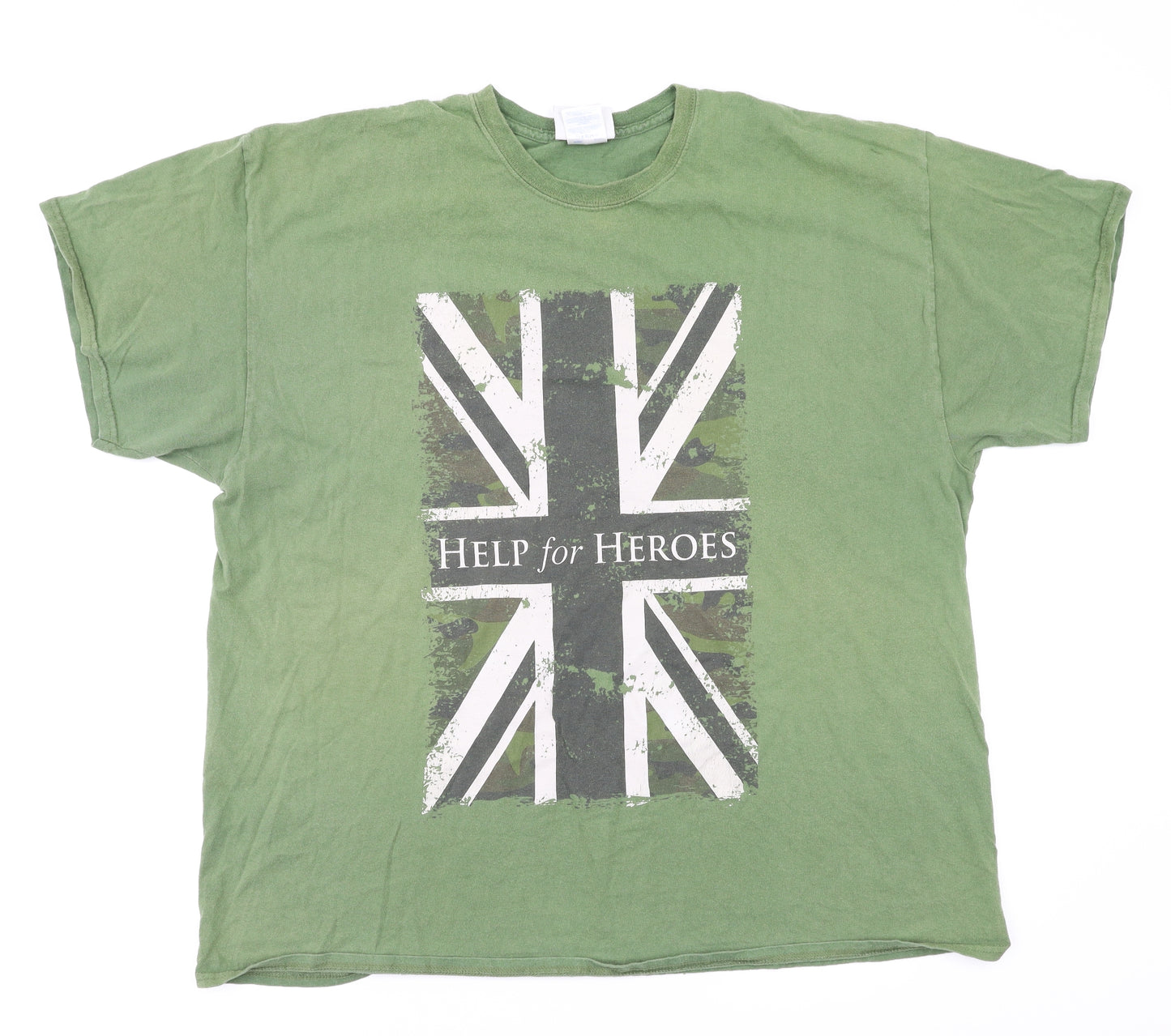 Help For Heroes Mens Green    T-Shirt Size 2XL