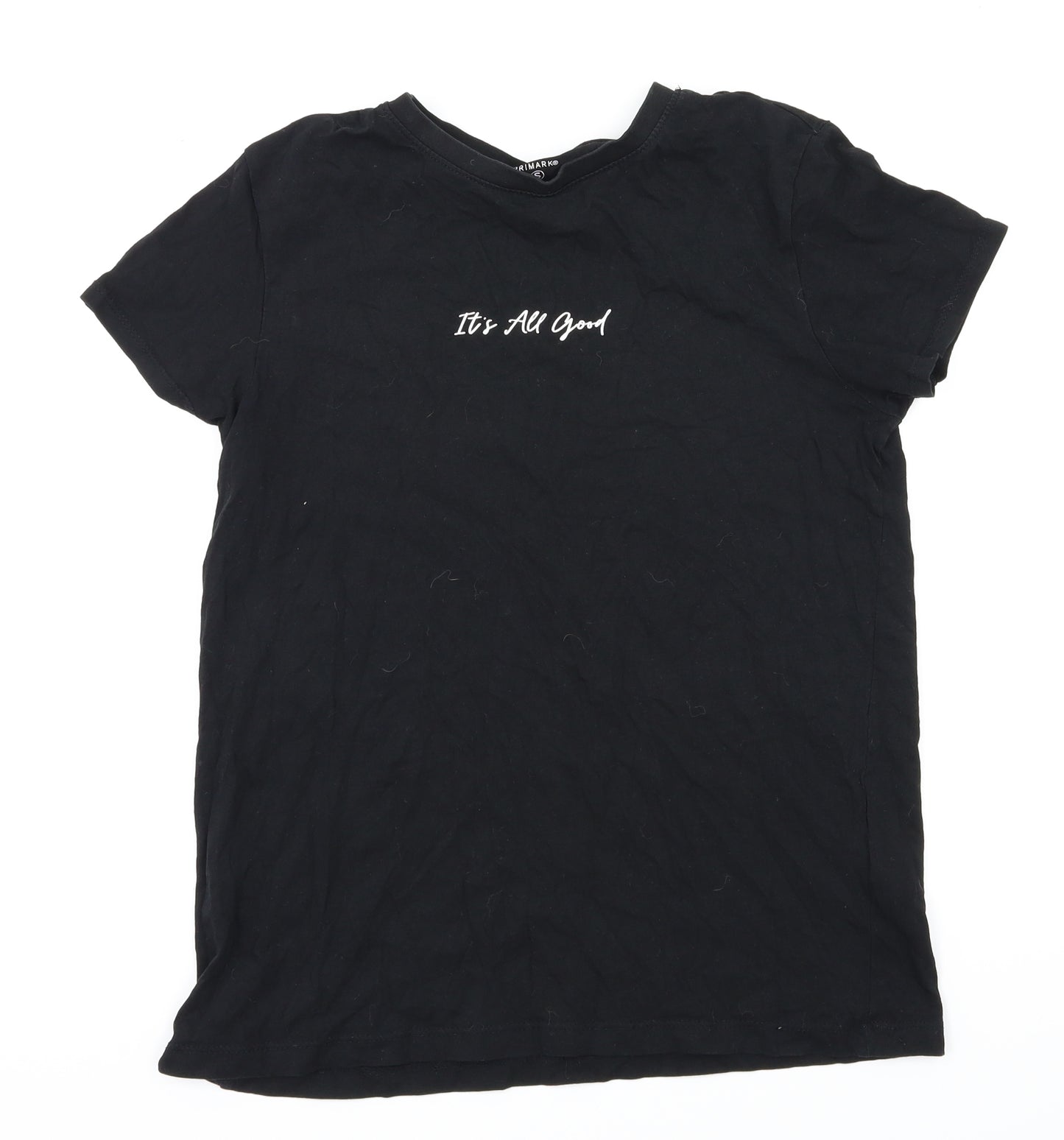 Primark Womens Black   Basic T-Shirt Size S