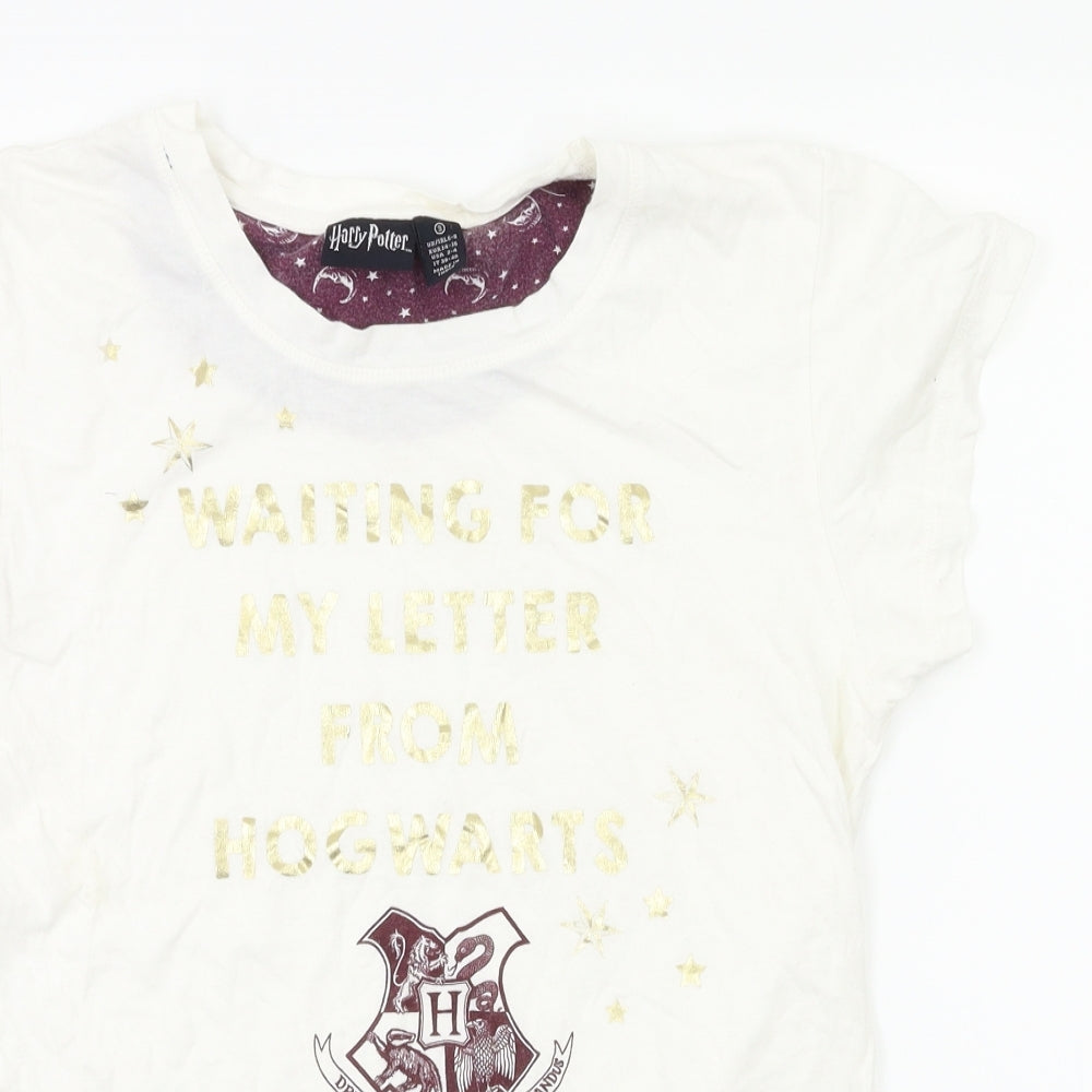 Primark Girls White Animal Print  Basic T-Shirt Size S