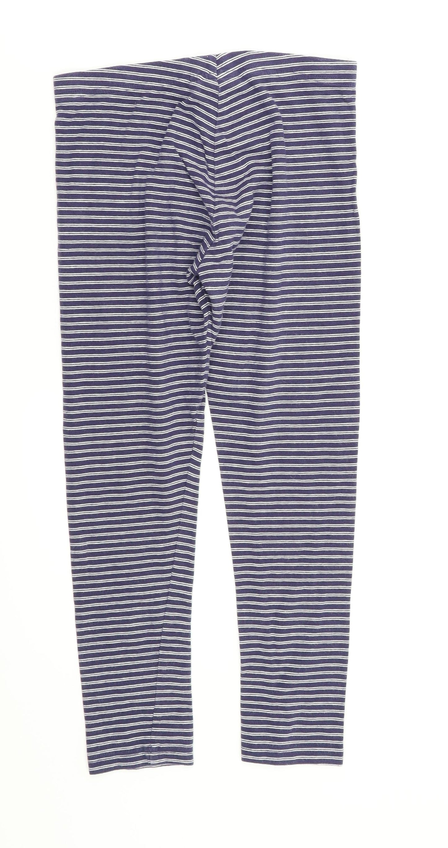 Next  Girls Blue Striped  Capri Trousers Size 10 Years