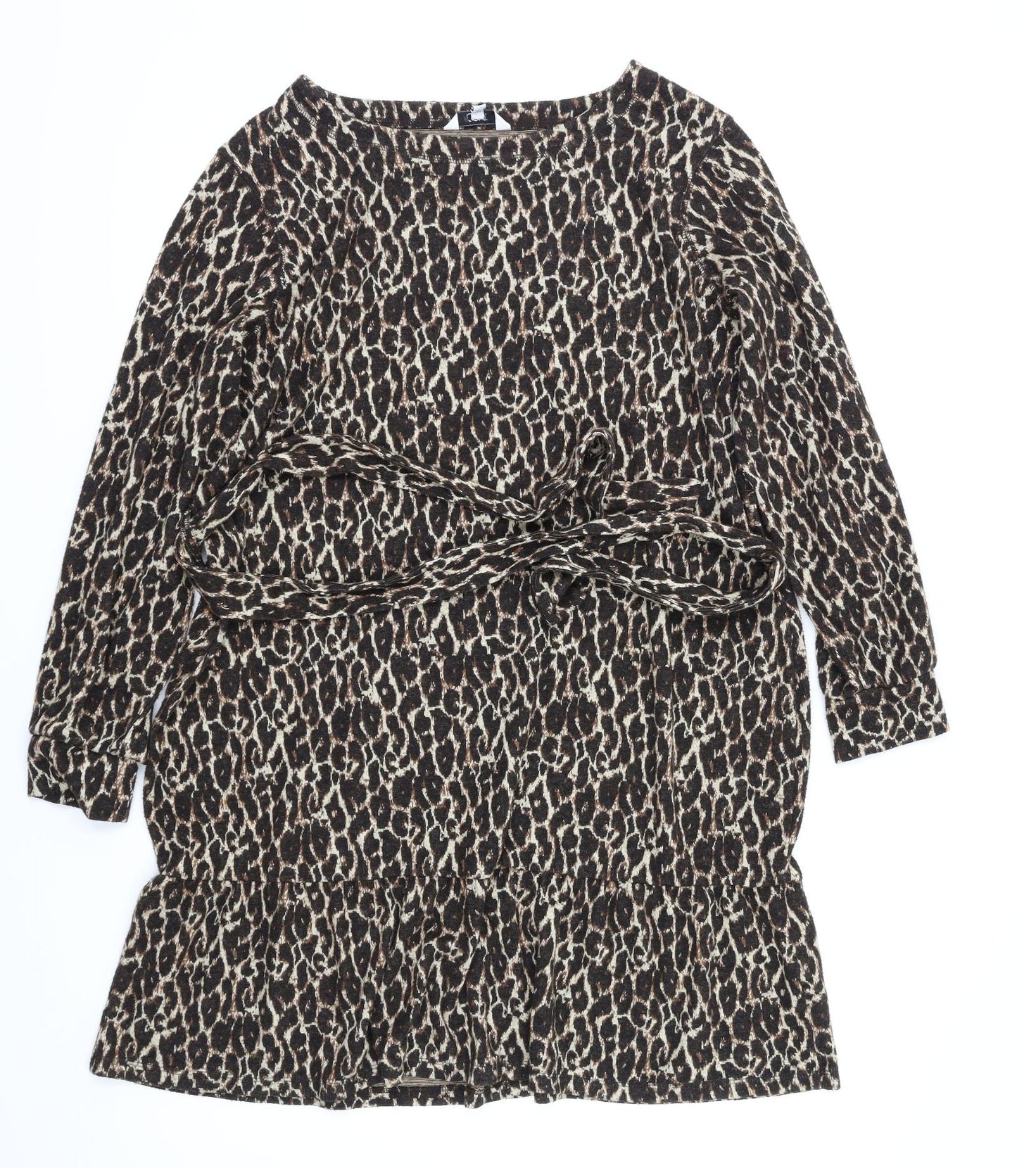 Next  Womens Brown Animal Print  Fit & Flare  Size 16