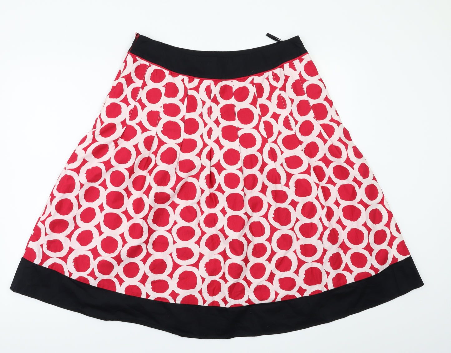 Laura Ashley Womens Red Polka Dot  Flare Skirt Size 14