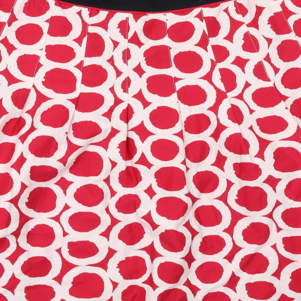 Laura Ashley Womens Red Polka Dot  Flare Skirt Size 14
