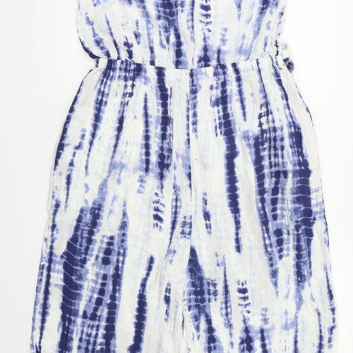 F&F Womens Blue Tie Dye  Jumpsuit One-Piece Size 10 L22 in