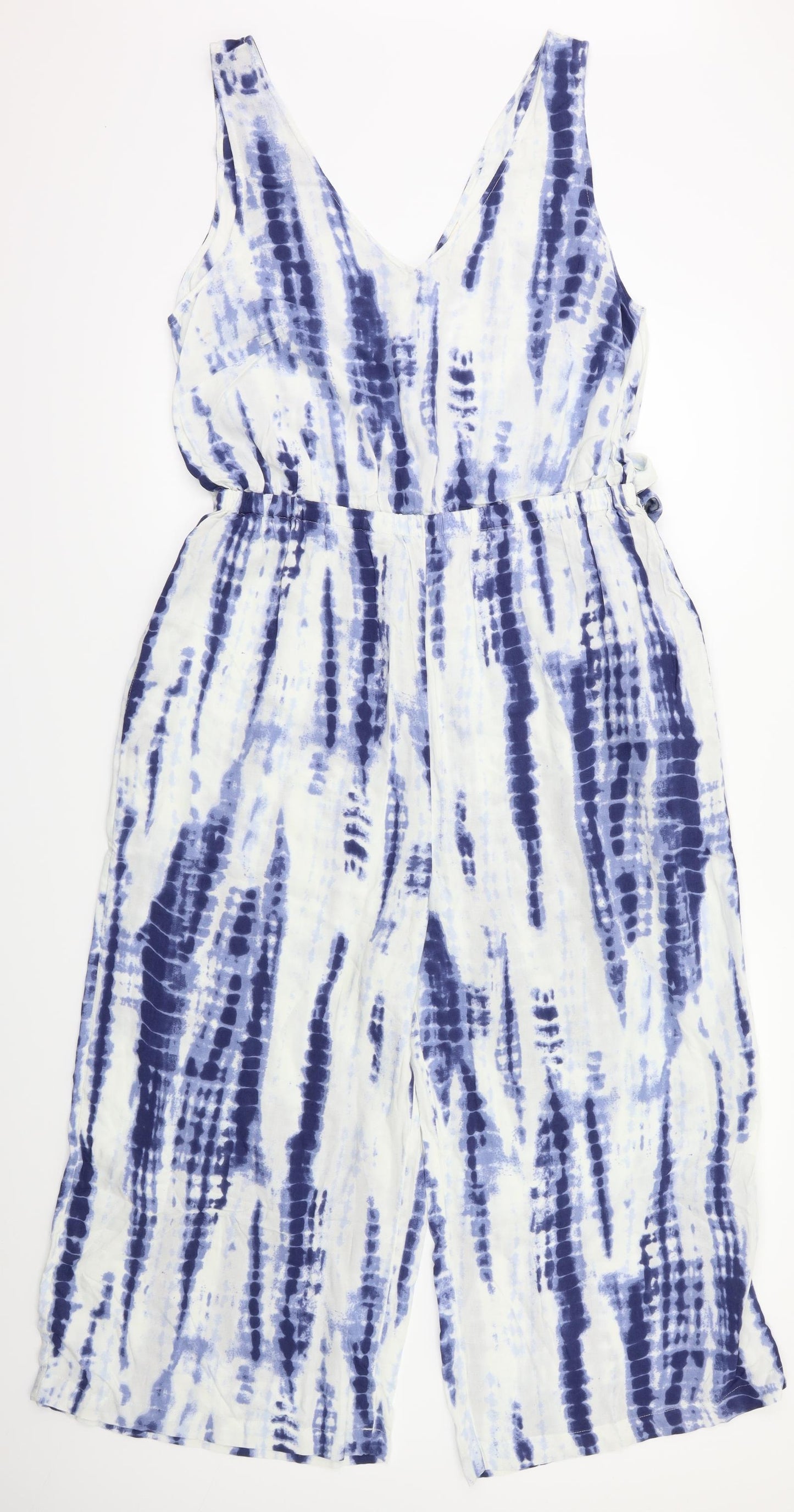 F&F Womens Blue Tie Dye  Jumpsuit One-Piece Size 10 L22 in