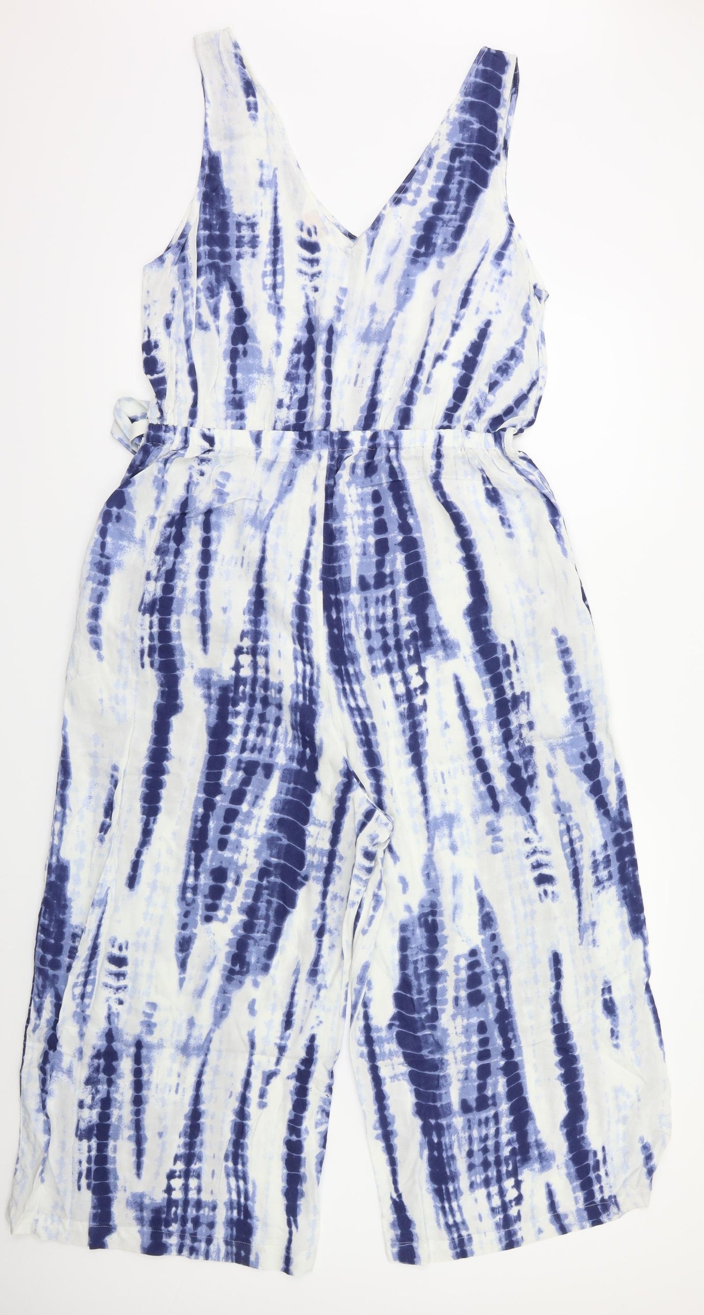 F&F Womens Blue Tie Dye  Jumpsuit One-Piece Size 10 L22 in