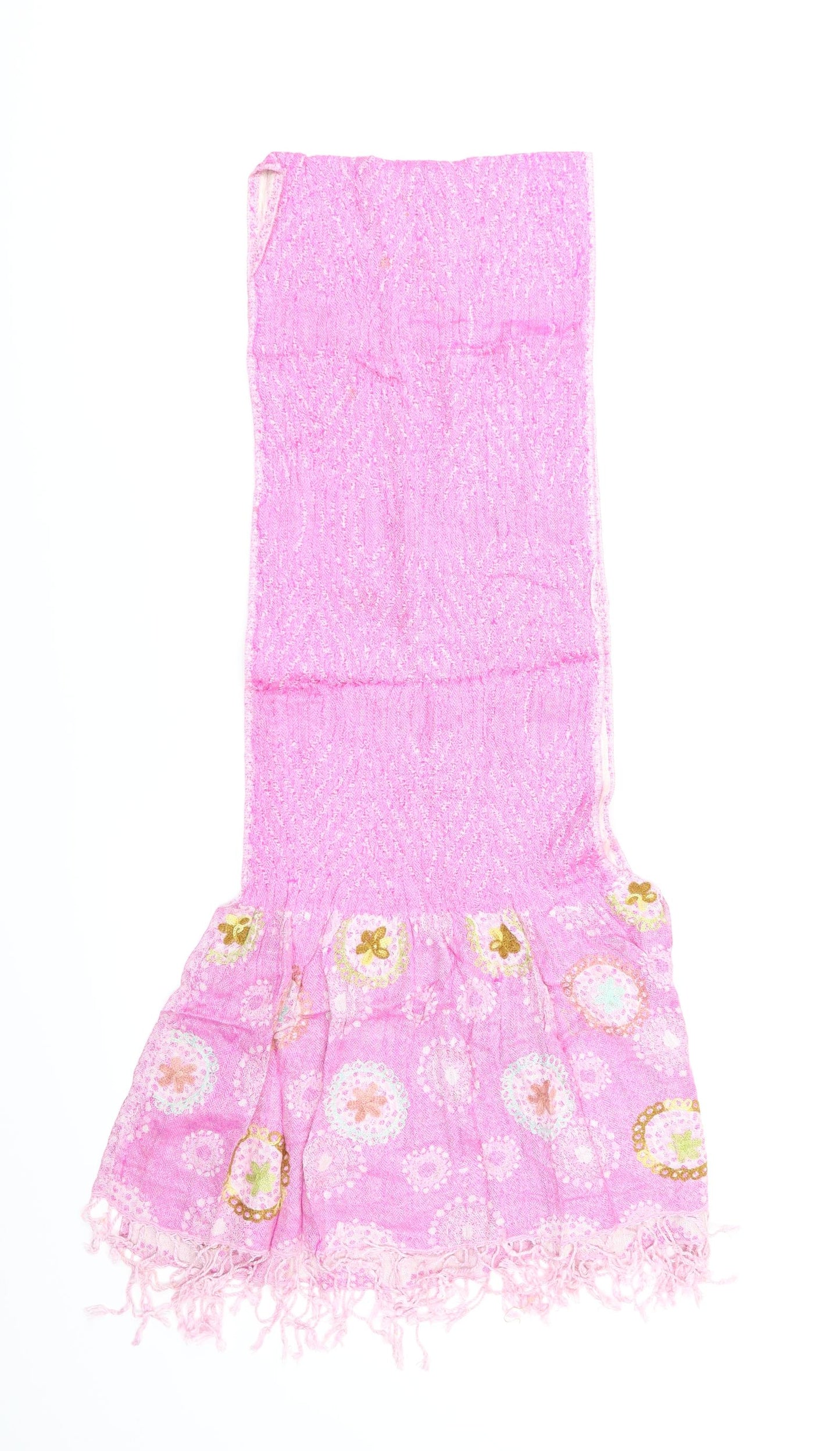 Preworn Womens Pink Floral   Scarf