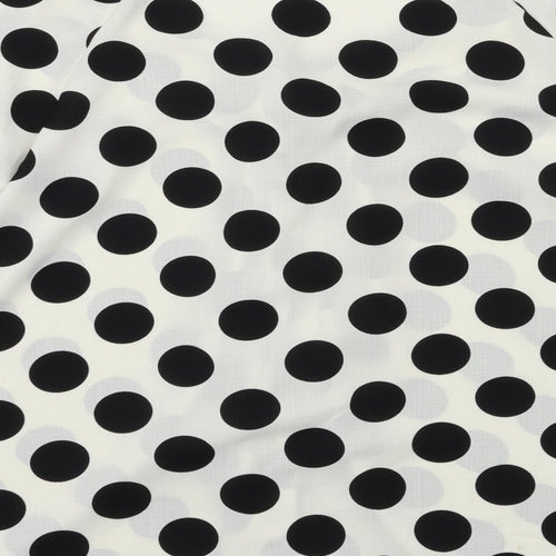 TU Womens White Polka Dot  Basic Blouse Size 14