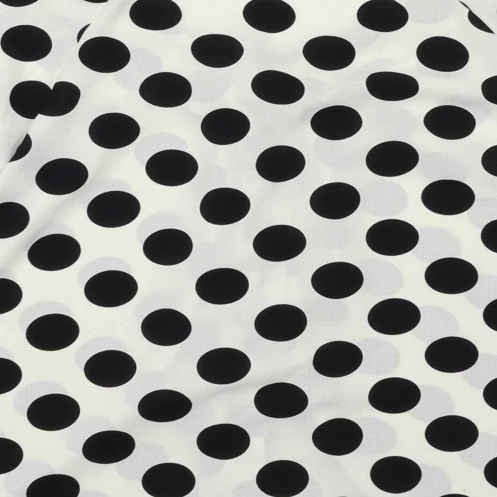 TU Womens White Polka Dot  Basic Blouse Size 14