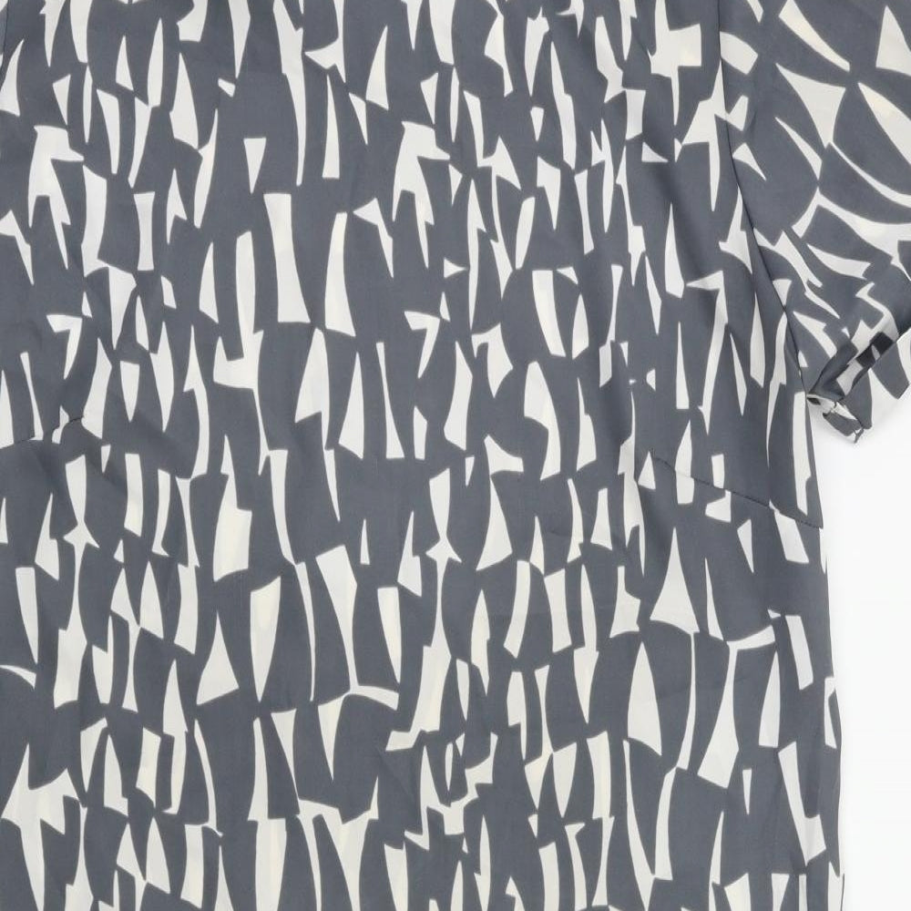 Simon Jersey  Womens Grey Argyle/Diamond  Fit & Flare  Size 16