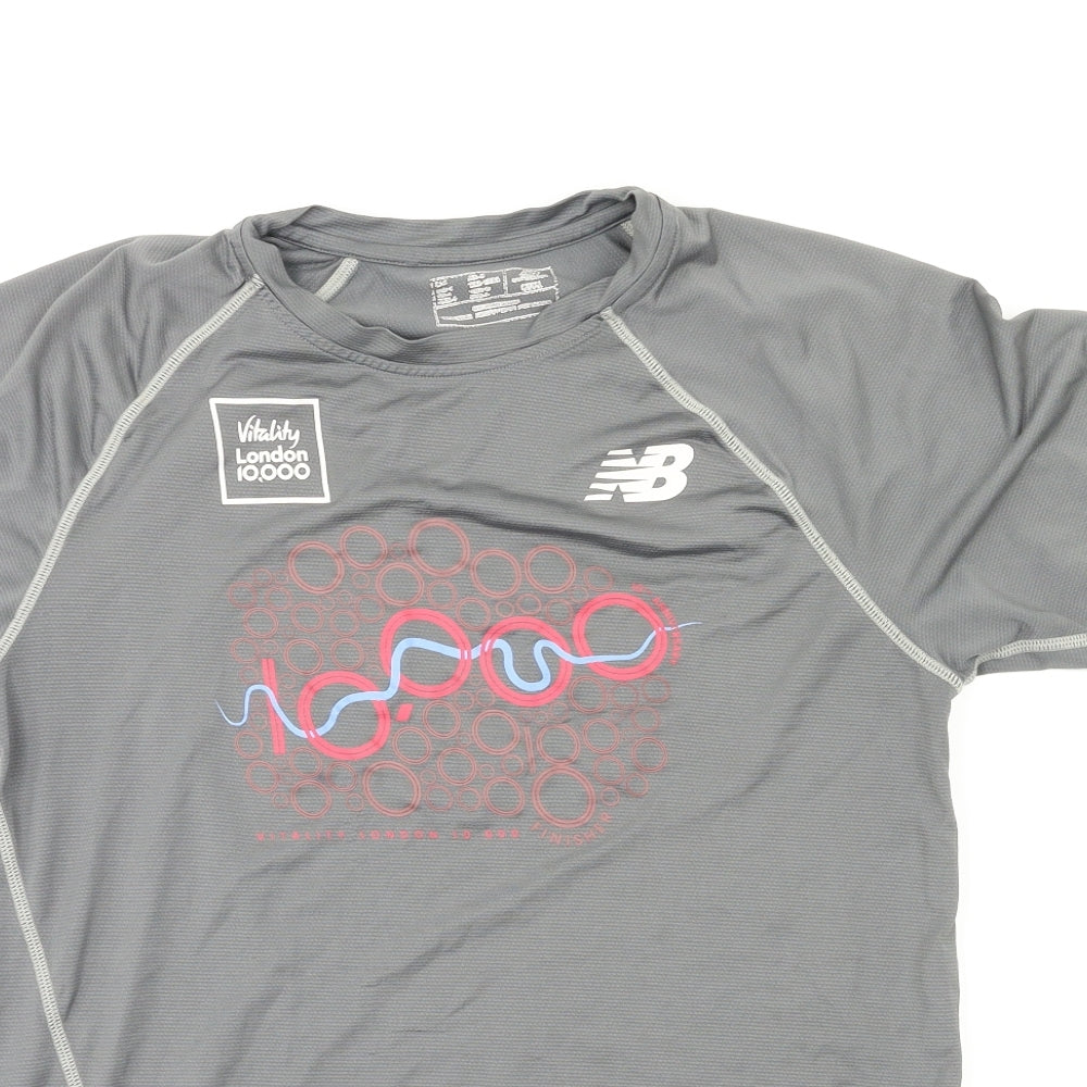New Balance Mens Grey    T-Shirt Size S