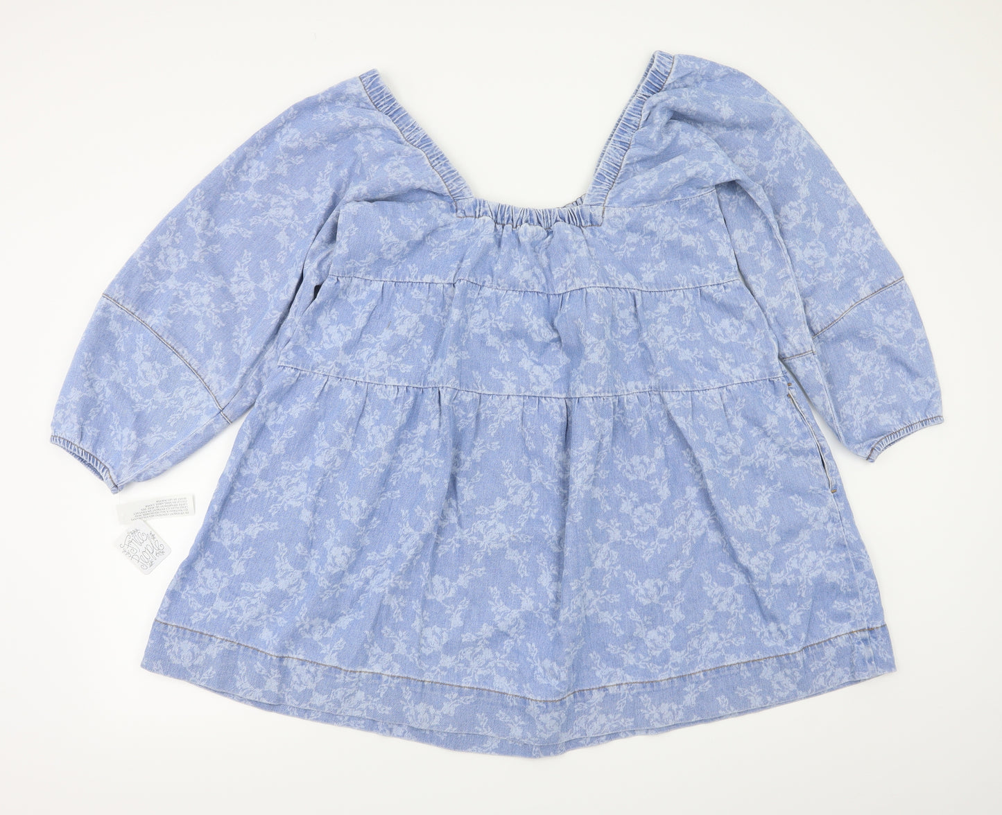 free people  Womens Blue Floral  Fit & Flare