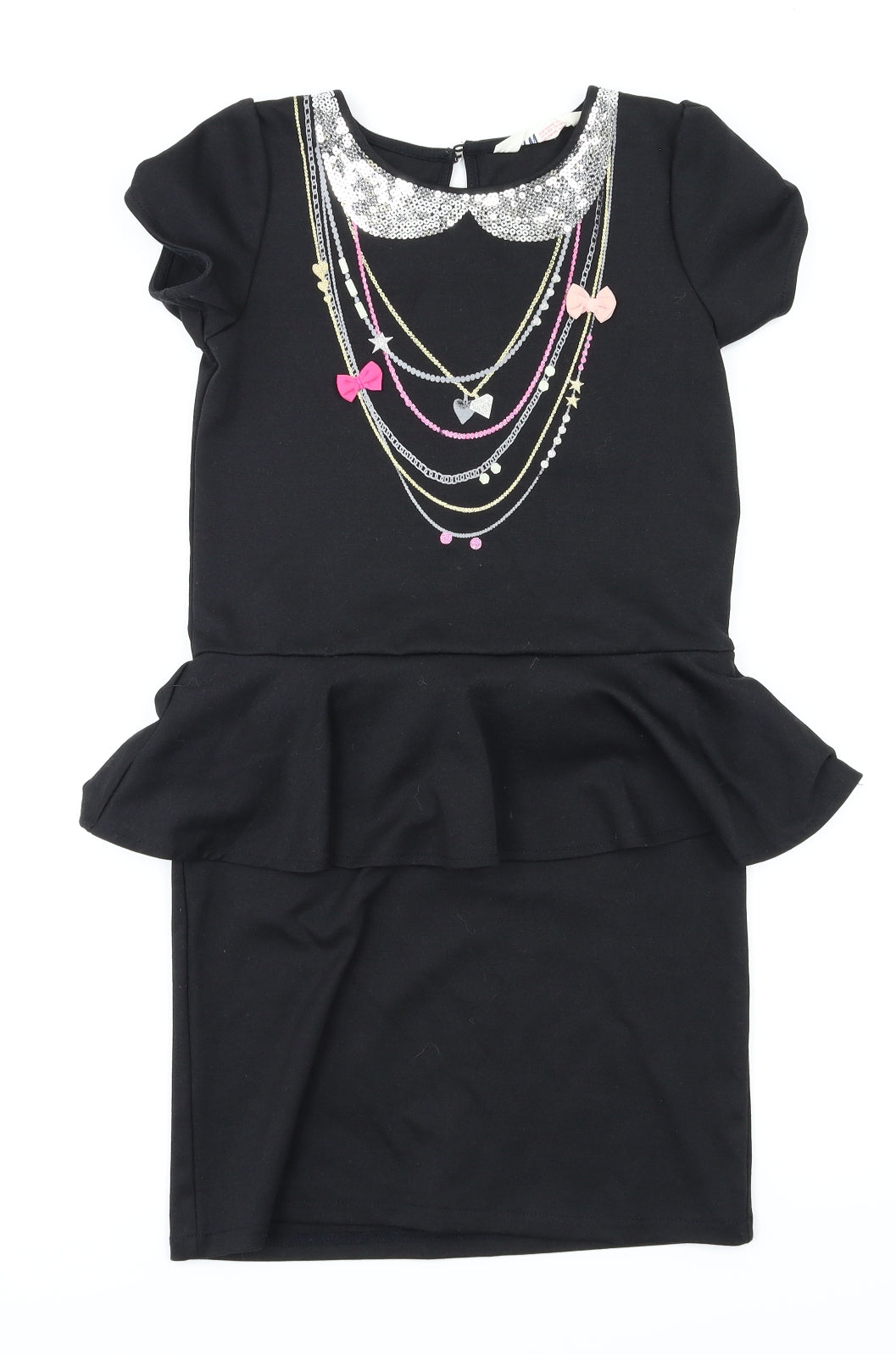 H&M Girls Black Animal Print  A-Line  Size 9-10 Years
