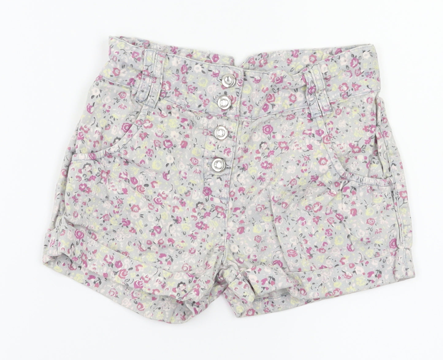 TU Girls Pink Floral  Cut-Off Shorts Size 7 Years