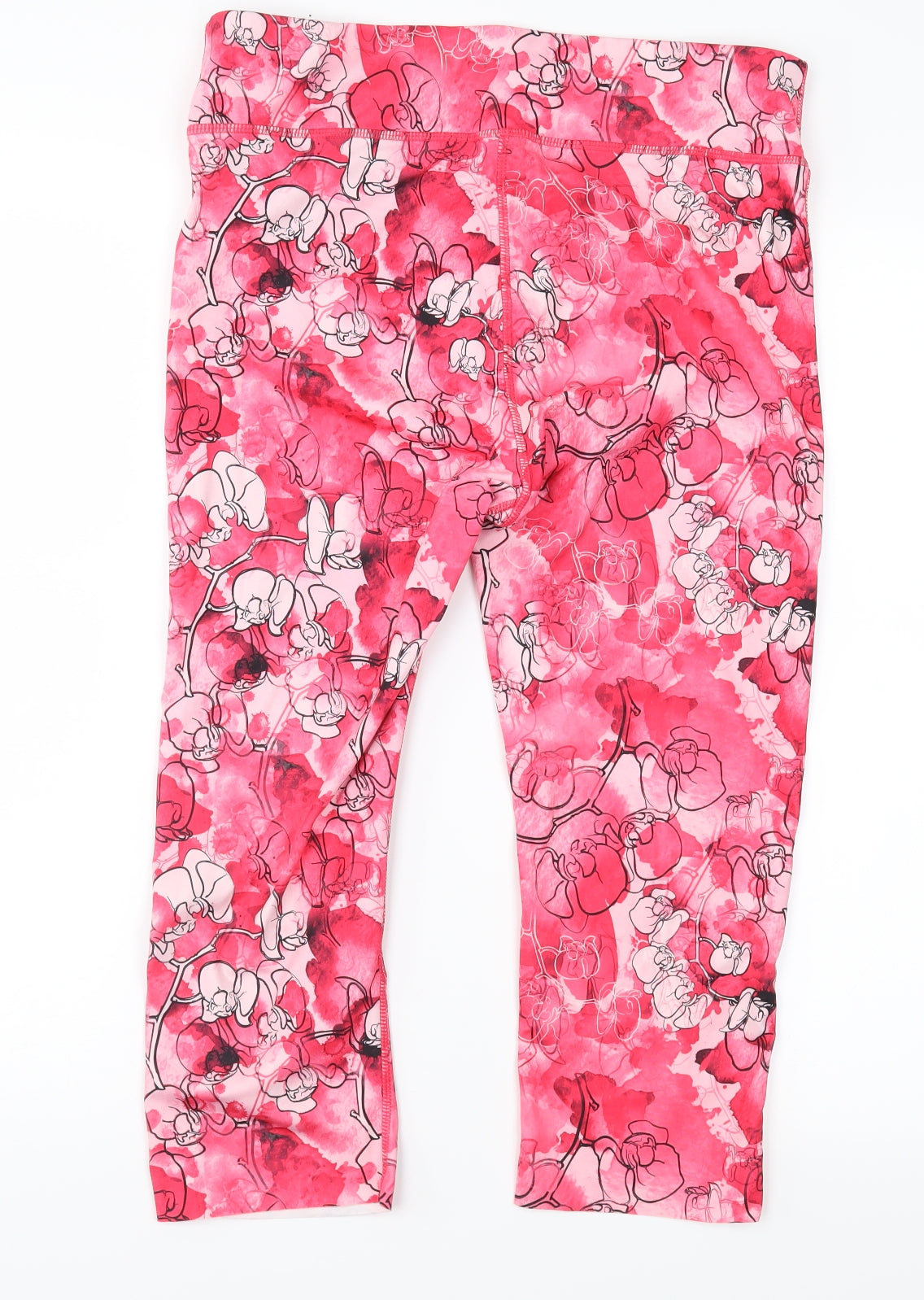 USA Pro Womens Pink Floral  Compression Shorts Size 14