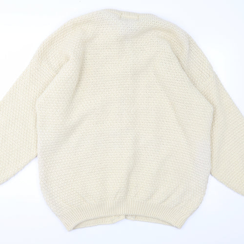 West Highland Woolens Womens Ivory  Knit Cardigan Jumper Size L