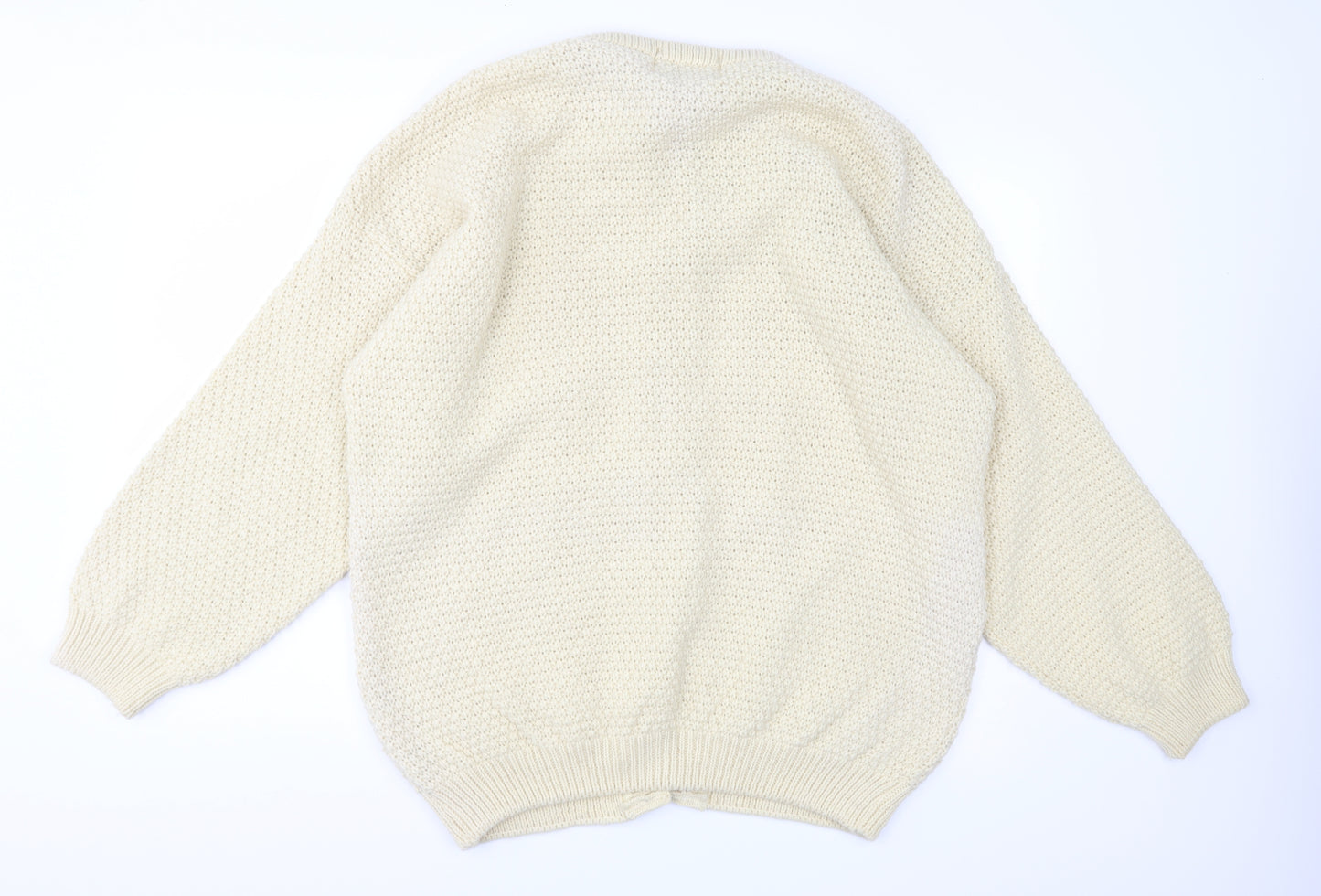 West Highland Woolens Womens Ivory  Knit Cardigan Jumper Size L
