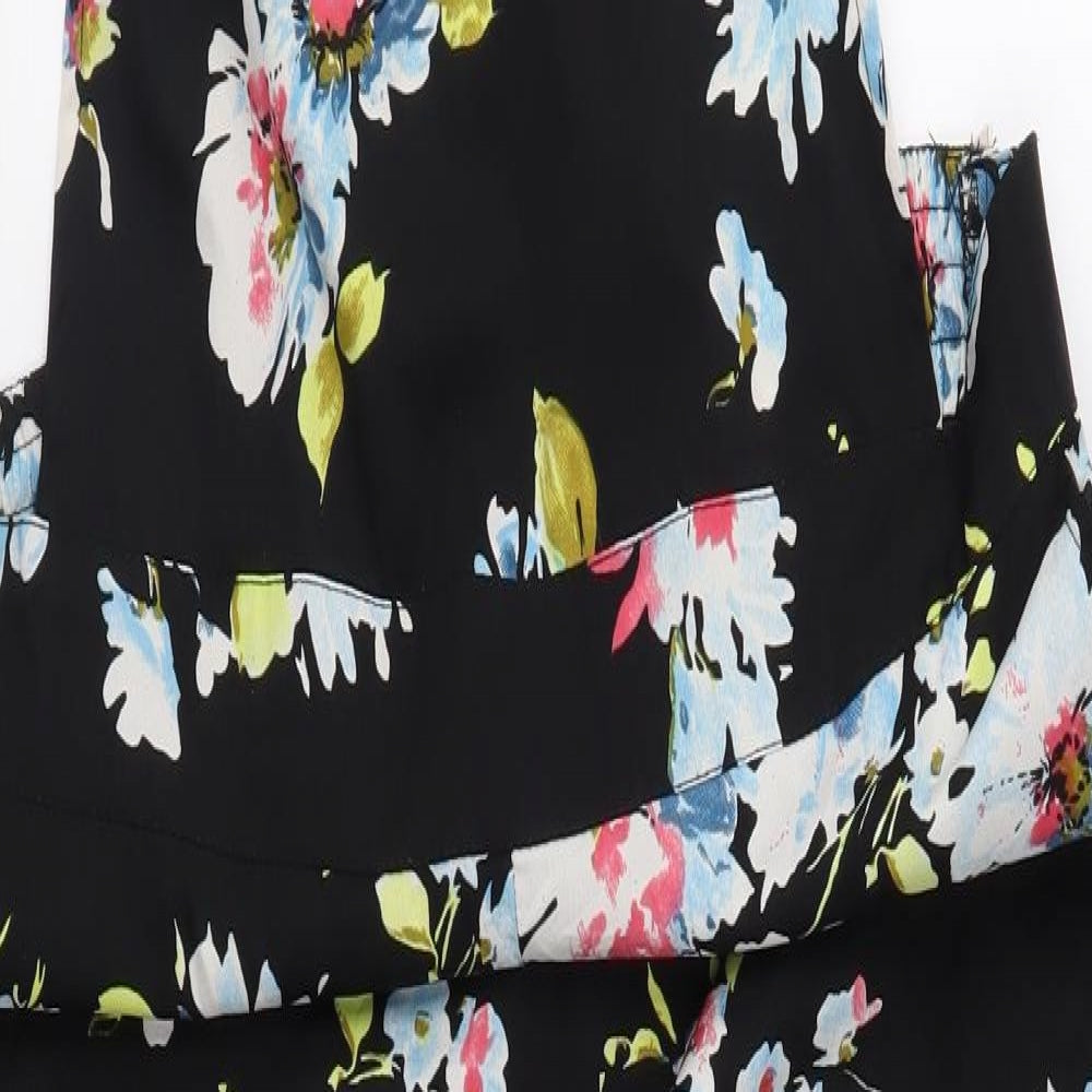 Atmosphere Womens Black Geometric Satin Dungaree One-Piece Size 12 L3 in