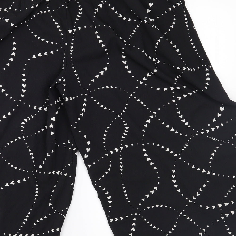 Capsule Womens Black Geometric  Culotte Shorts Size 12