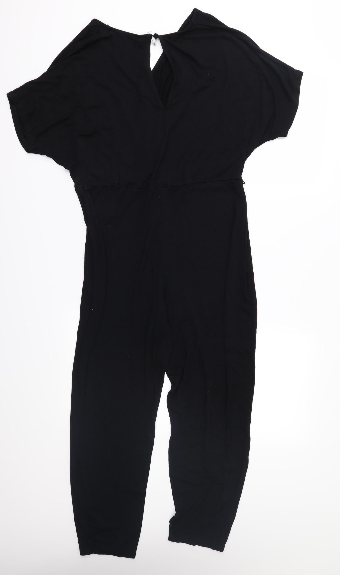 TU Womens Black  Jersey Jumpsuit One-Piece Size 14 L24 in