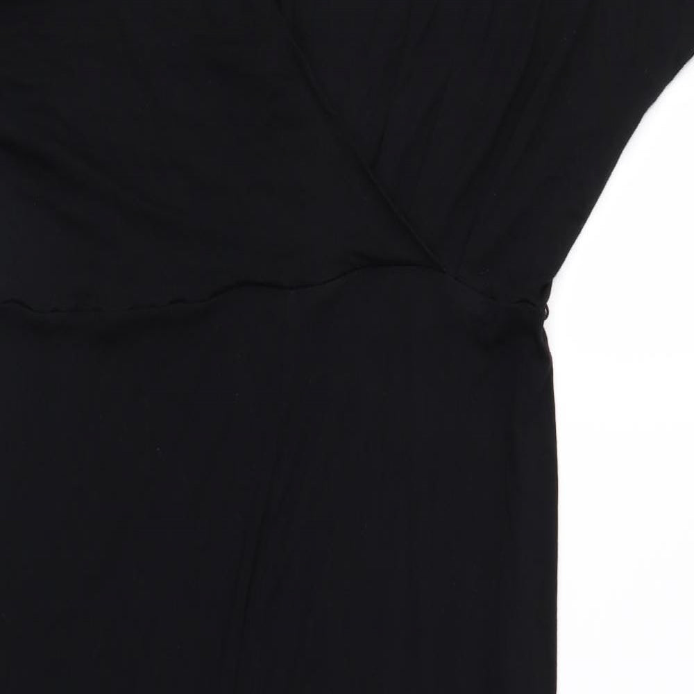 TU Womens Black  Jersey Jumpsuit One-Piece Size 14 L24 in