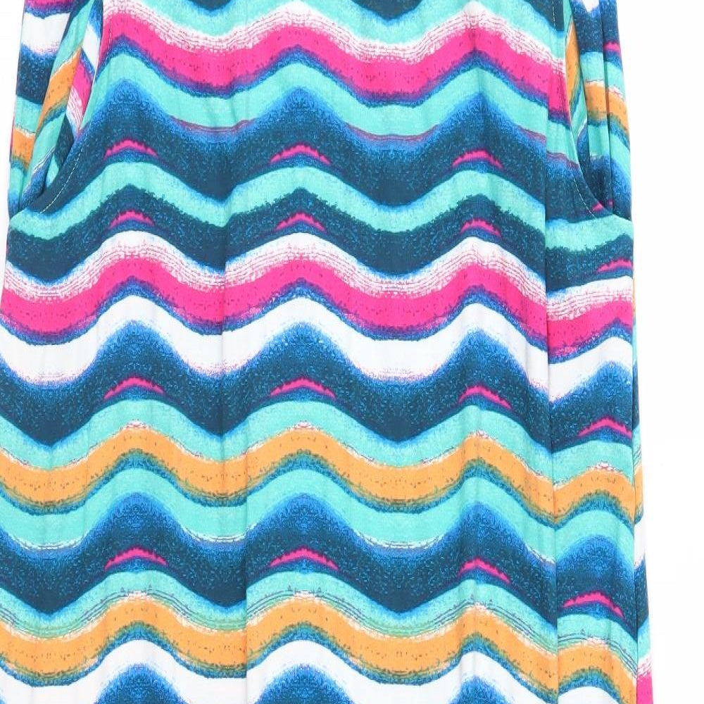 TU Womens Multicoloured Geometric Jersey Maxi Skirt Size 10