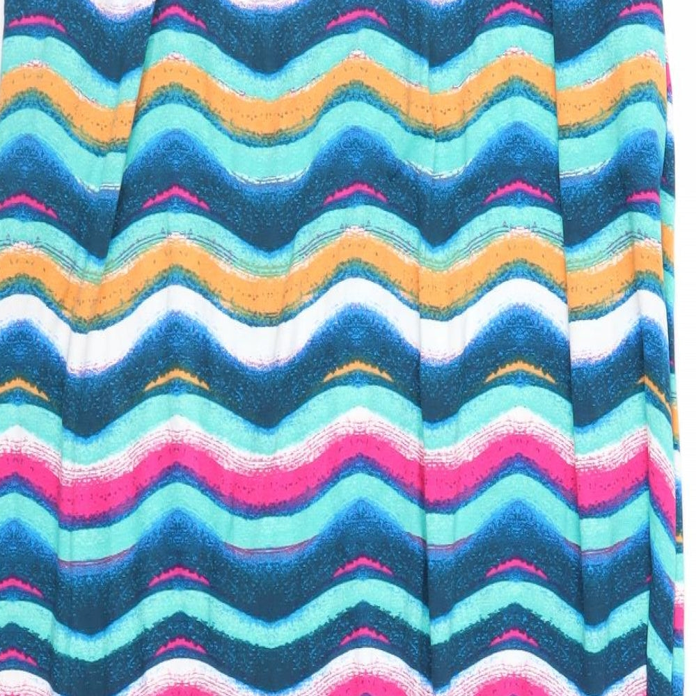 TU Womens Multicoloured Geometric Jersey Maxi Skirt Size 10