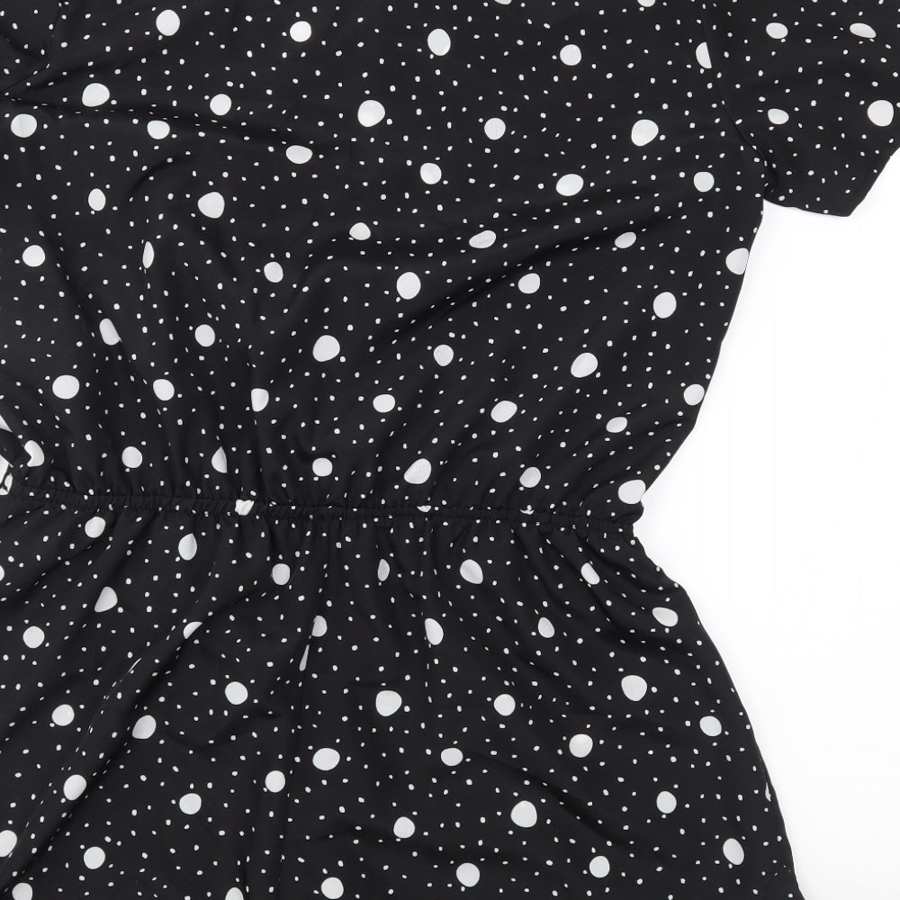 Debenhams Womens Black Polka Dot  Playsuit One-Piece Size 12
