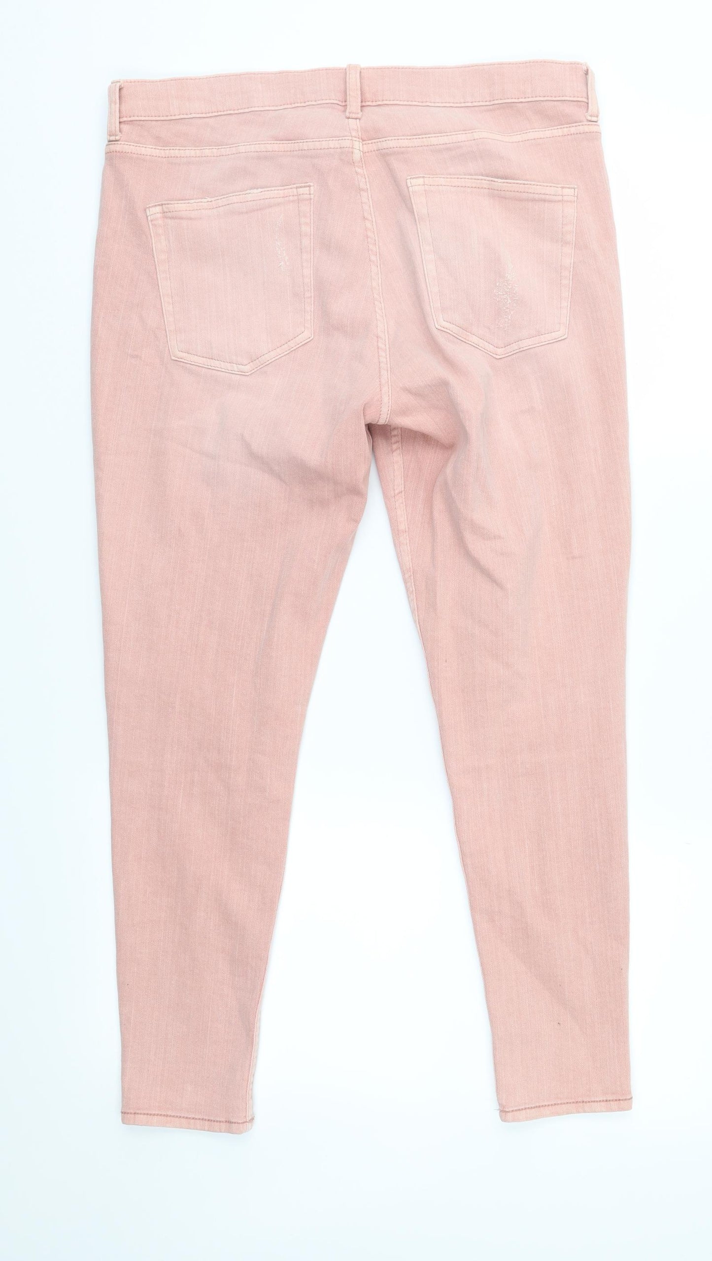 Red Herring Womens Pink  Denim Tapered Jeans Size 12 L26 in
